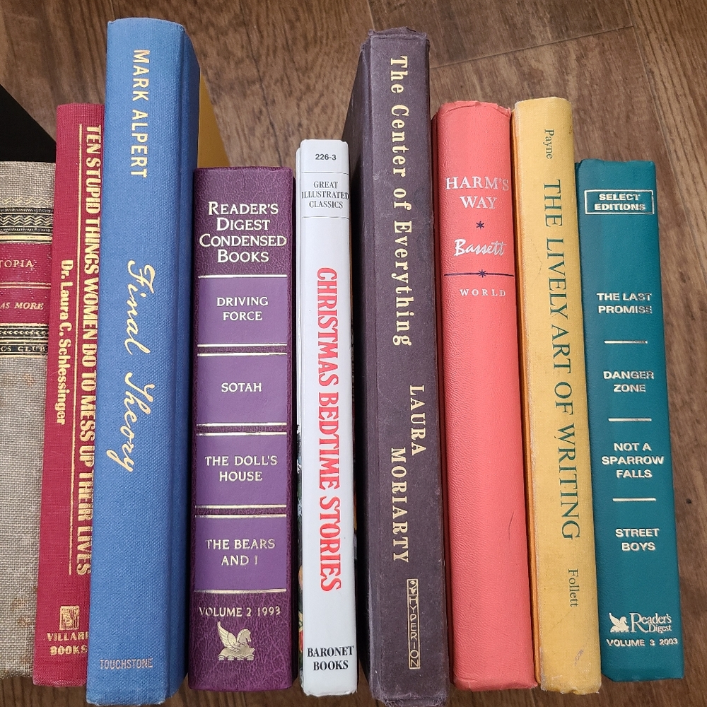 Hardcover Books Home decor craft ephemra mantle library u choose color